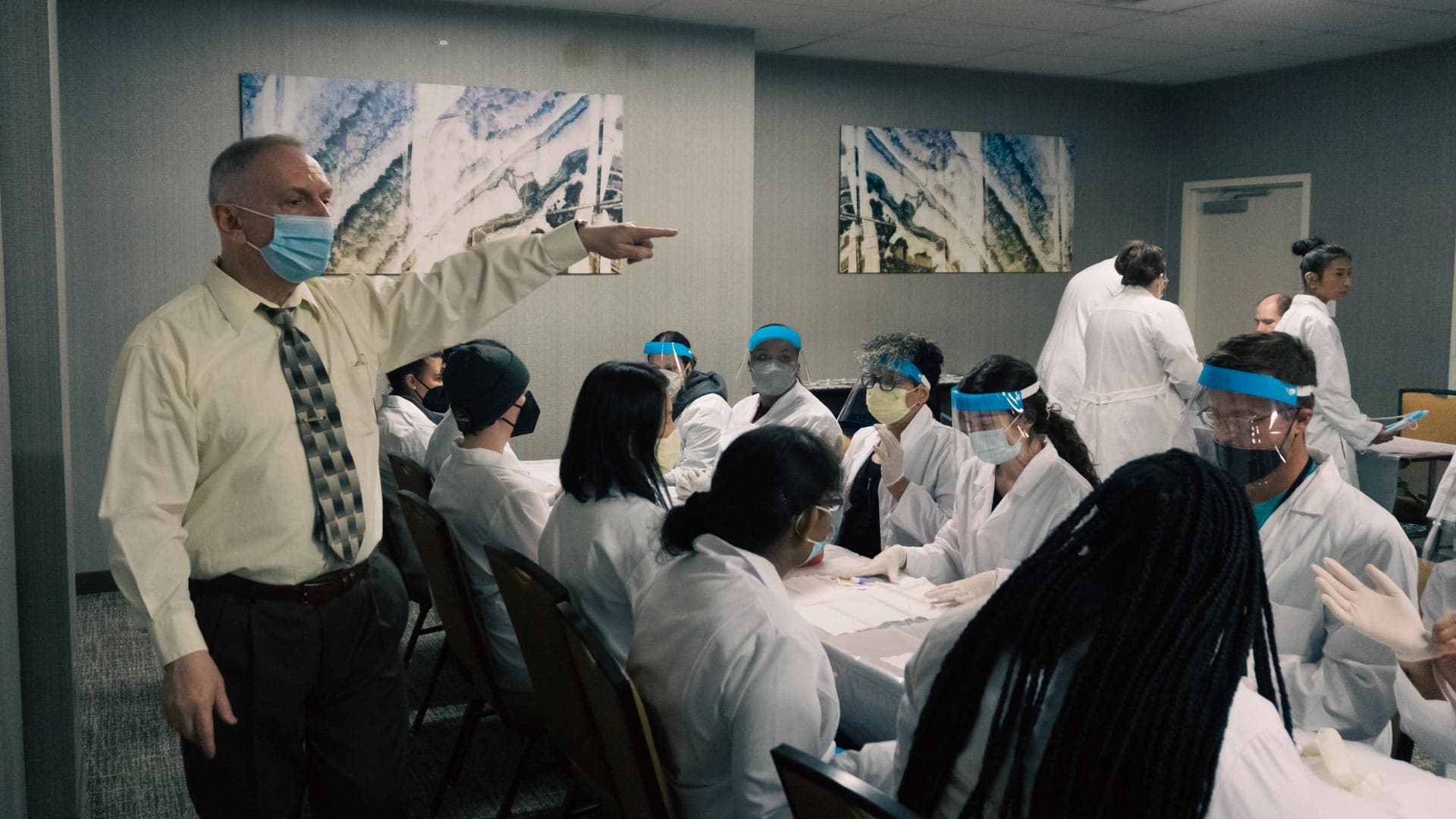 Michael instructing the classroom lab